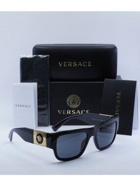 Versace VE4406 GB1/87 Rectangle Sunglasses – Black / Grey